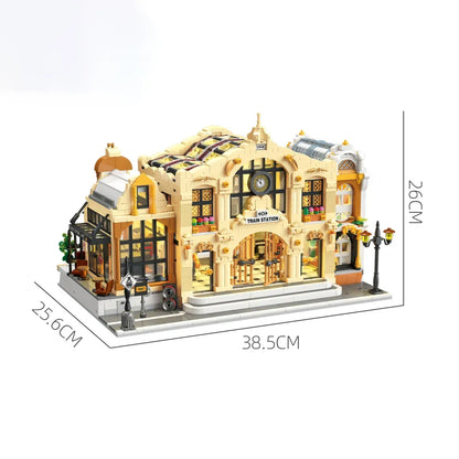 The Vintage Steam Train Station | 3220pcs