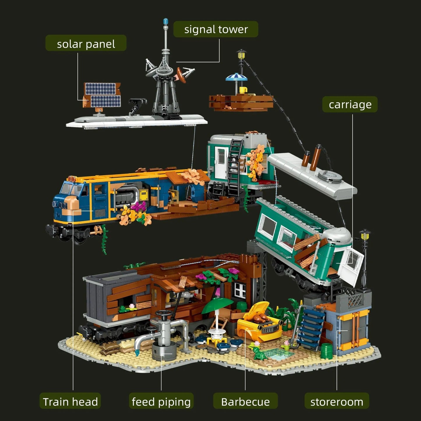 Train Park Modular Buildings | 2349 Pcs