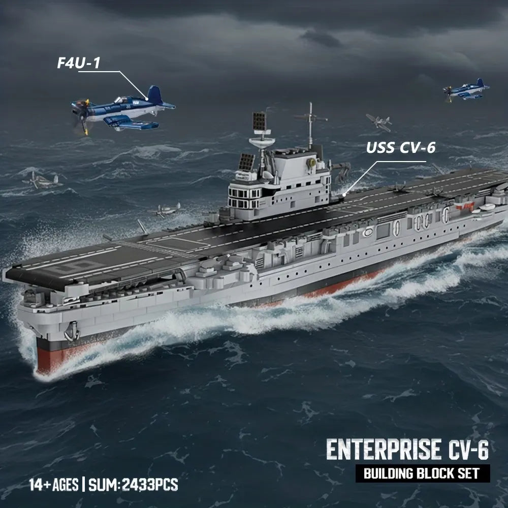 The USS CV-6 Enterprise Battleship | 1883pcs