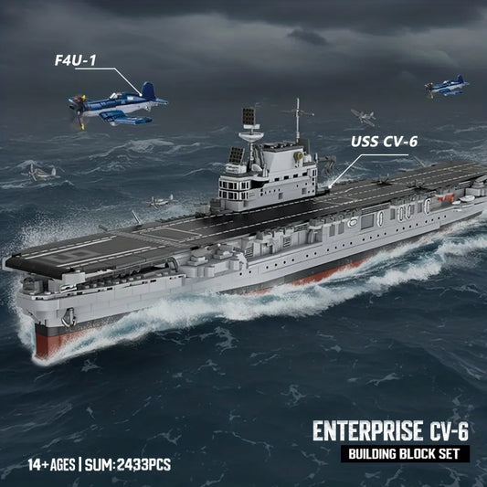 The USS CV-6 Enterprise Battleship | 1883pcs
