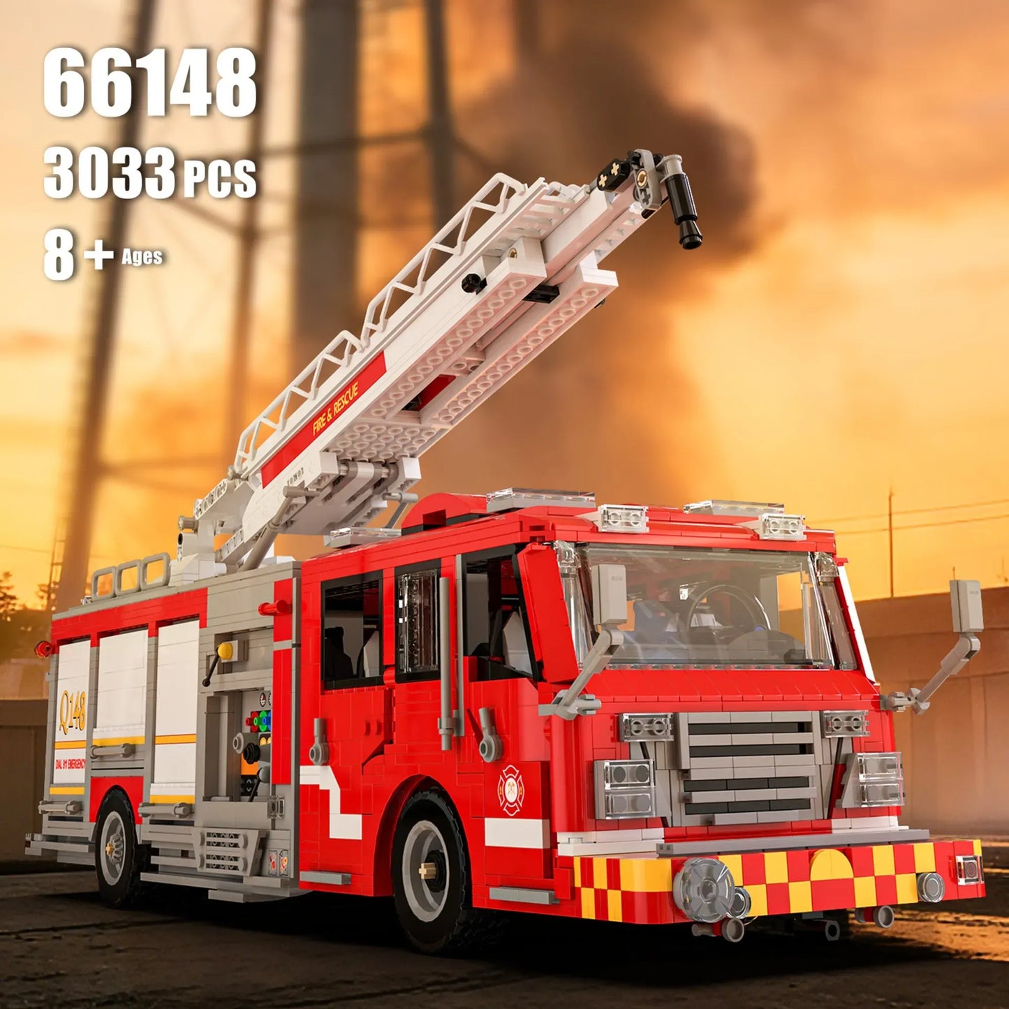 US Firetruck Elevated Water Towers | 3033pcs