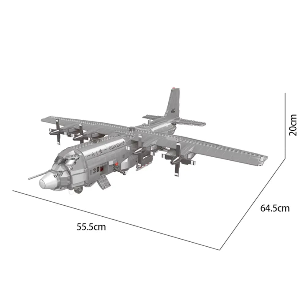AC-130 Hercules Gunship Aircraft | 1713pcs
