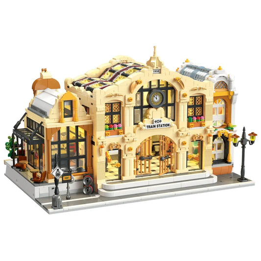 The Vintage Steam Train Station | 3220pcs