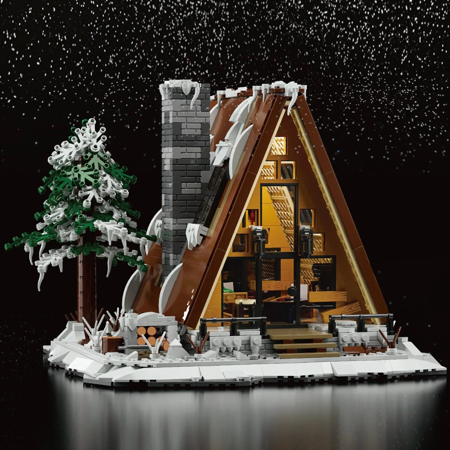 A-Frame Snow Cabin | 1508pcs