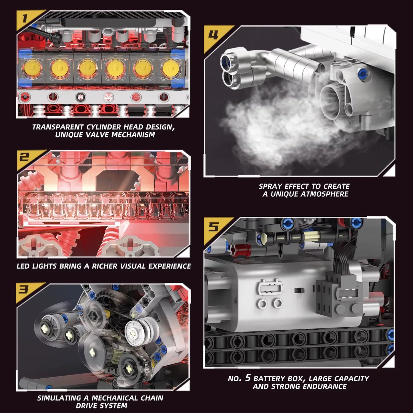 Motorized Italian V12 Powertrain | 1610pcs