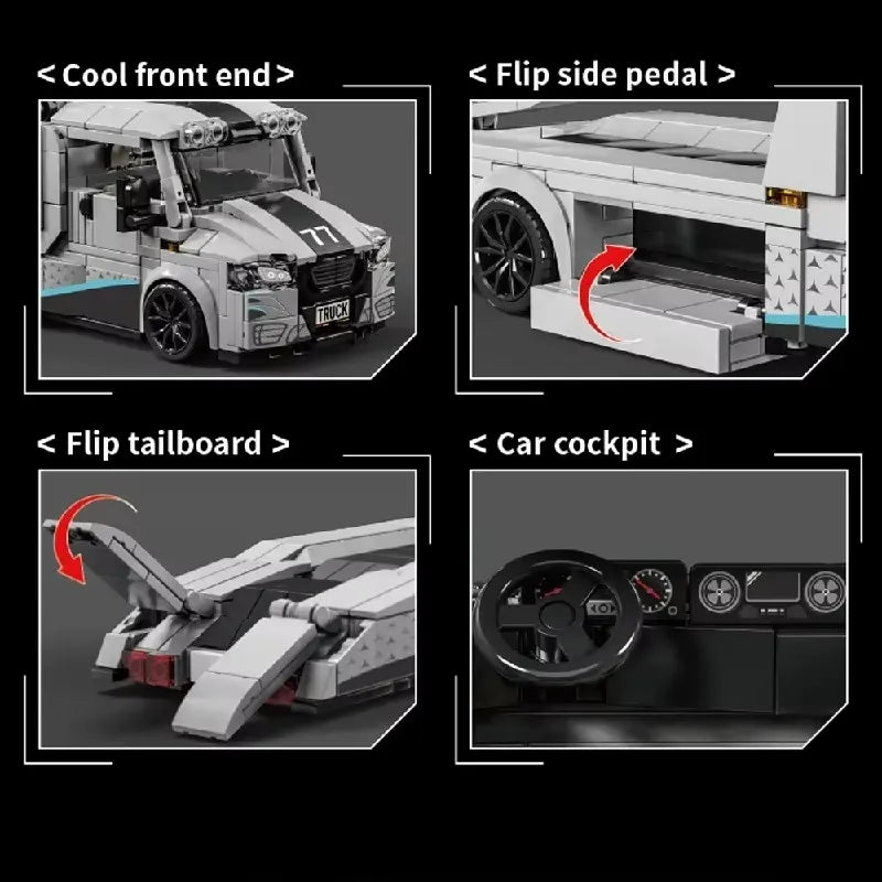 Tow Truck With Trailer | 627pcs