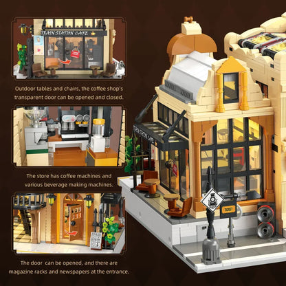 The Vintage Steam Train Station | 3220pcs