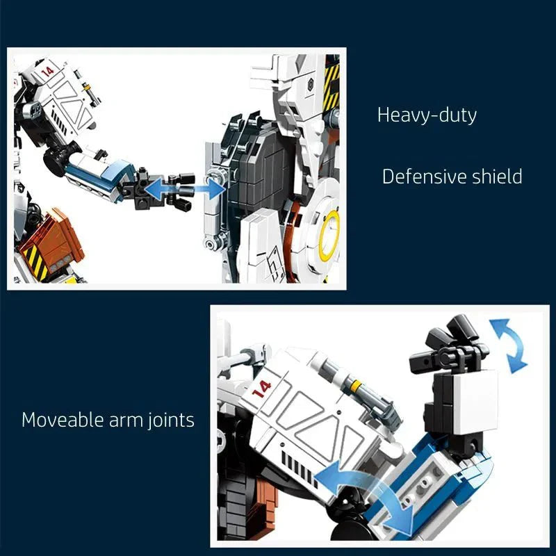 Mecha MU2 Heavy Defense White Shark Robot Bricks Toy | 1495pcs