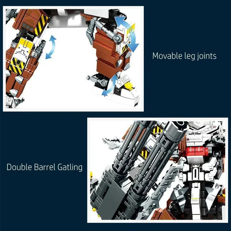 Mecha MU2 Heavy Defense White Shark Robot Bricks Toy | 1495pcs