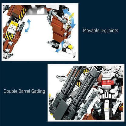 Mecha MU2 Heavy Defense White Shark Robot Bricks Toy | 1495pcs