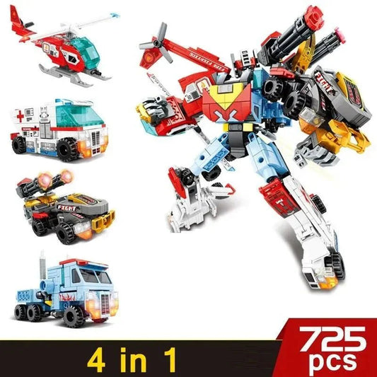 Mecha Transforming Steel Robot Warrior Bricks Toy | 725pcs