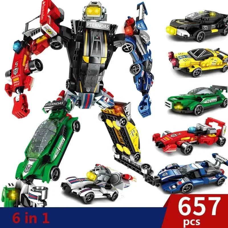 Mechanical Transformation Robot Racing Car Bricks Toy | 657pcs