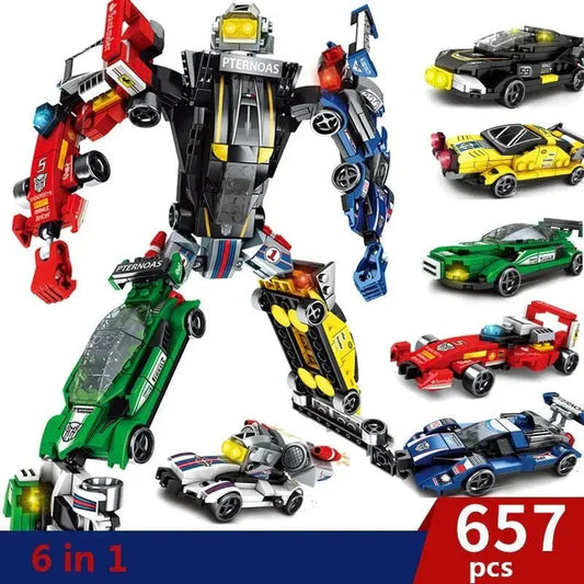 Mechanical Transformation Robot Racing Car Bricks Toy | 657pcs