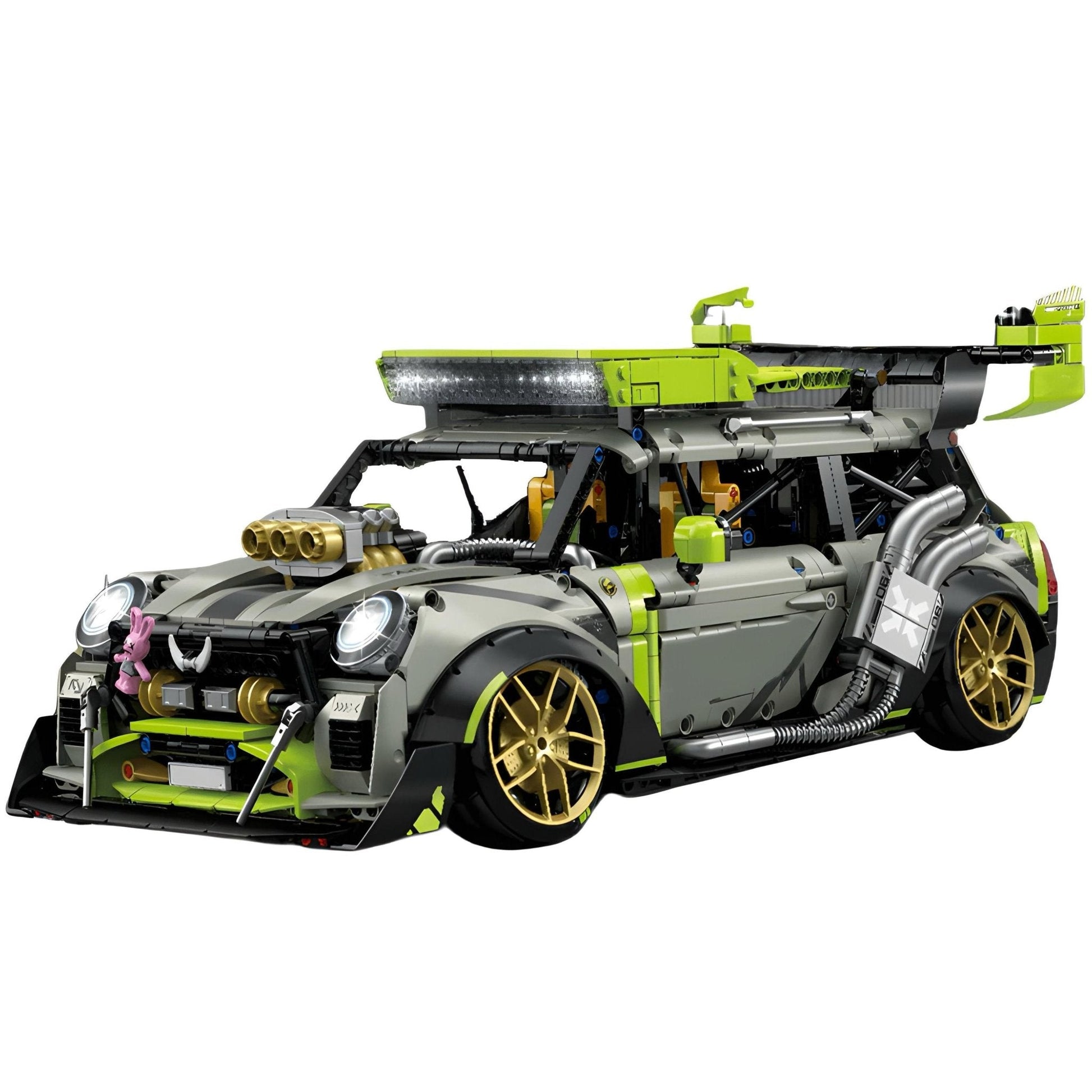 British Cooper Cyberpunk Building Blocks Car – 2,549 pieces – collector-grade vehicle replica. 45.6 cm x 17 cm x 24.8 cm