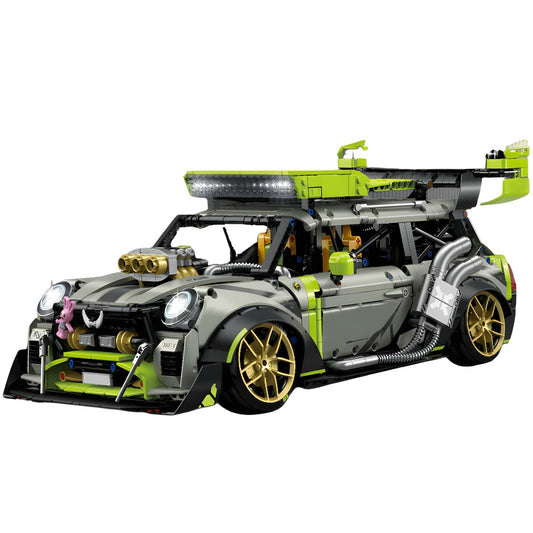 British Cooper Cyberpunk Building Blocks Car – 2,549 pieces – collector-grade vehicle replica. 45.6 cm x 17 cm x 24.8 cm