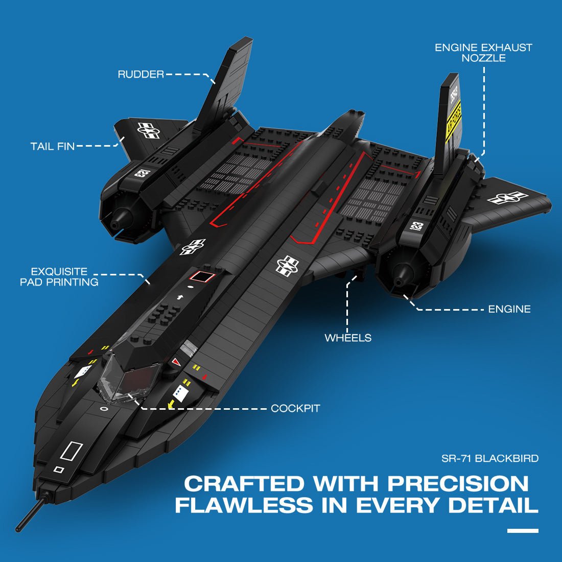 Sr71 Blackbird Tactical Aircraft | 1905pcs