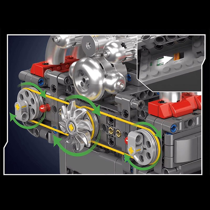 Motorized Flat-6 Boxer Engine | 608pcs