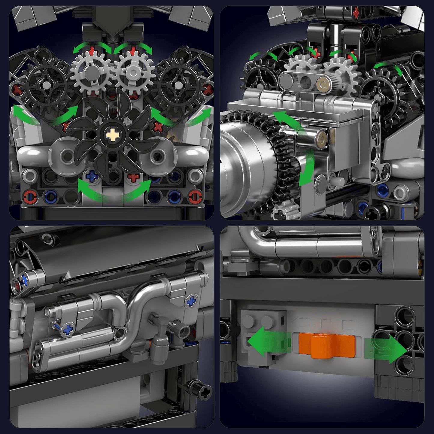 Motorized V12 Show Engine | 732pcs