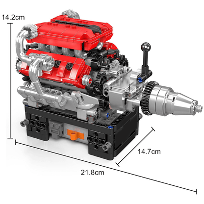 Motorized V8 Supercar Engine | 749pcs