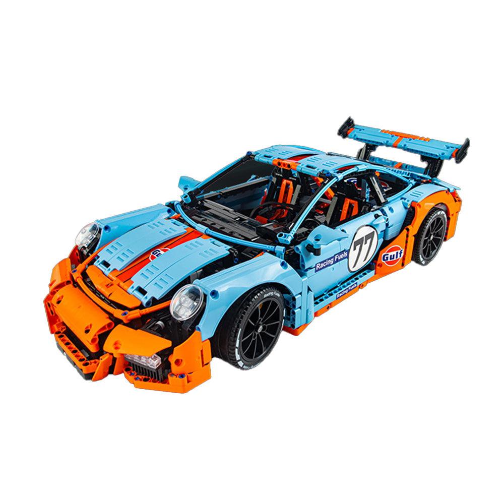 Gulf 911 GT3RS Track Racer Building Blocks Car – 2,703 pieces – collector-grade vehicle replica. 57 cm x 28 cm x 16 cm