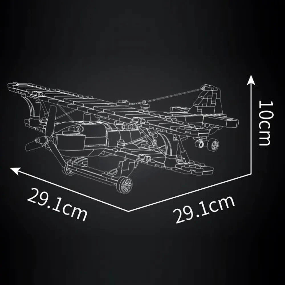 Racing Biplane American Style | 540pcs