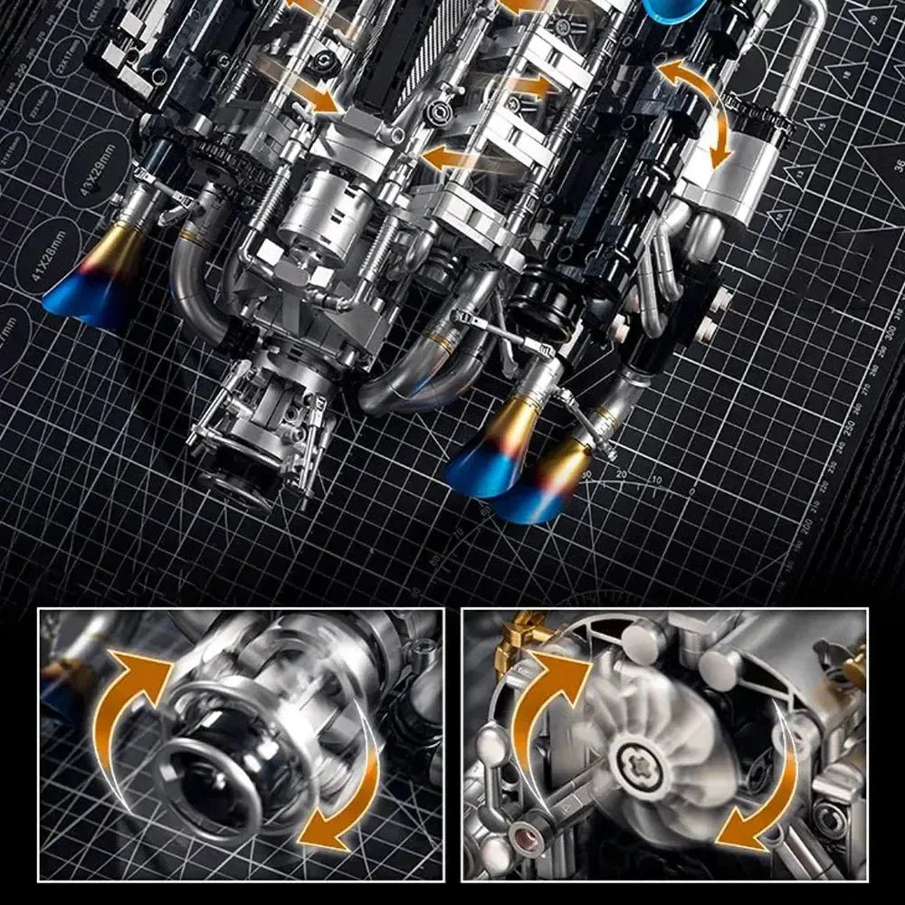 V8 Turbocharged Engine | 2773pcs
