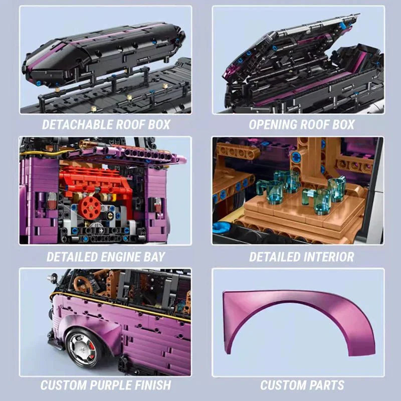 Stanced VW Retro Camper Van | 3298pcs