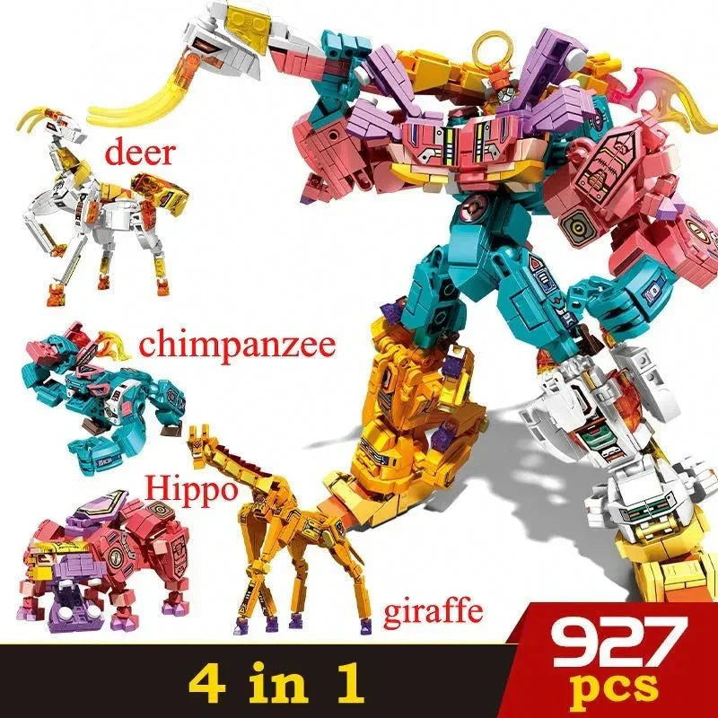 Wilderness Guardian Transforming Mecha Bricks Kids Toy | 927pcs