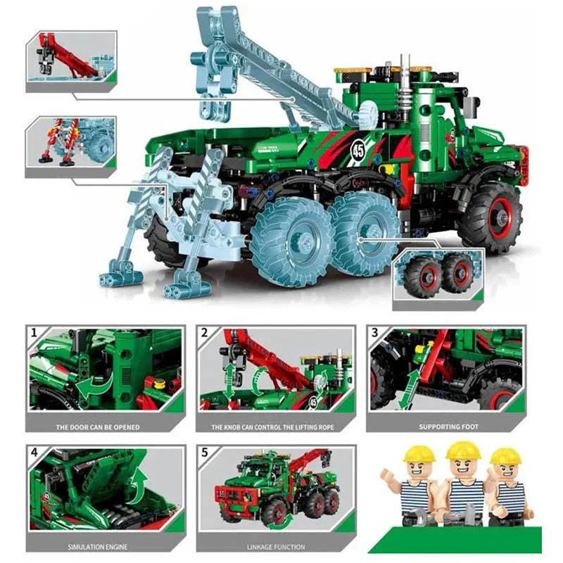 6x6 Crane Construction Truck | 1135pcs